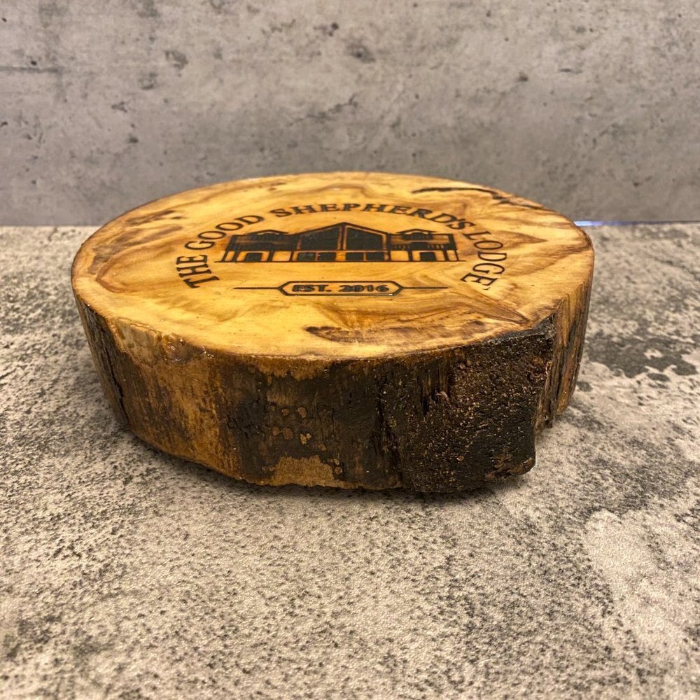 Live Edge Tree Bark Wood Display Stand - Picture 4 of 14